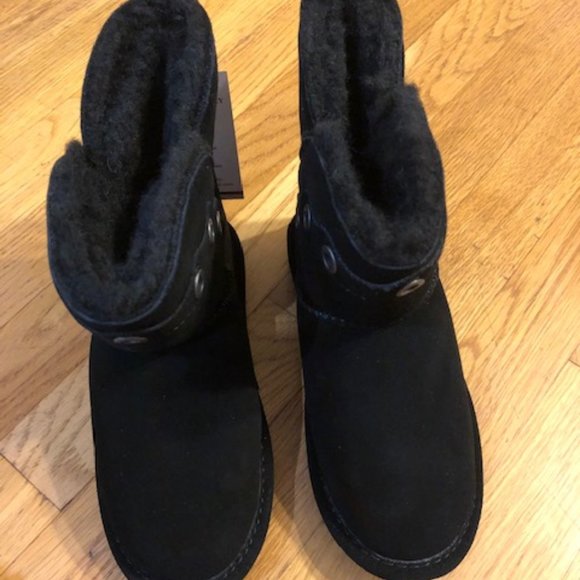 Black Bear Paw Suede Boots - Picture 2 of 4